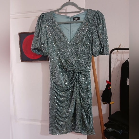 Sequin Blue Party Dress - Picture 1 of 7